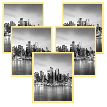 5x Frame Yellow 40x50, I L13,15,030, Plexiglass