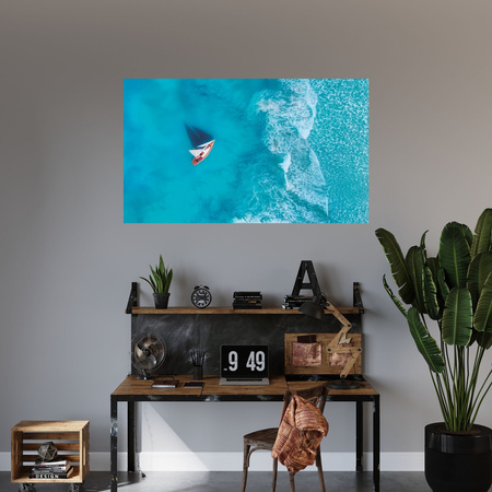 Canvas Print Sailboat Water Ocean Waves 100x80 cm