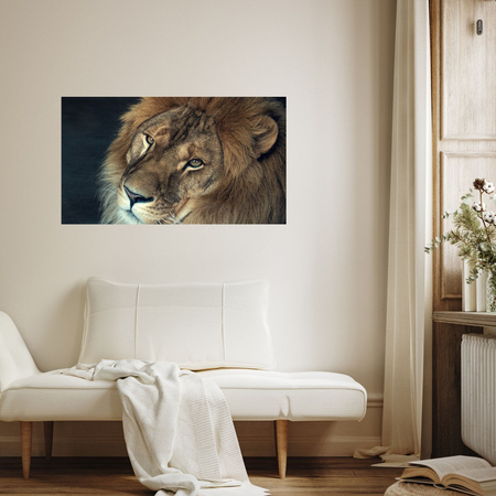 Canvas Print Lion Face and Eyes Wildness 100x80 cm