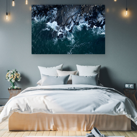 Canvas Print Nature Waves Sea Rocky Beach 90x60