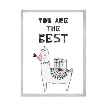 You are the best Birthday Poster 40X50 cm + silver frame