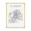 Poster Madrid city map square 40X50 cm + gold frame