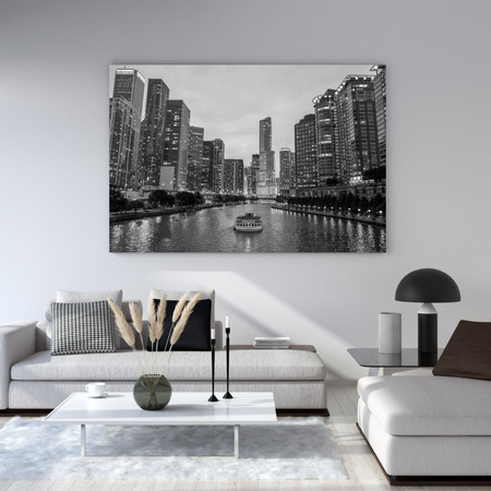 Canvas Print Chicago Architecture Black and White 40X30 cm