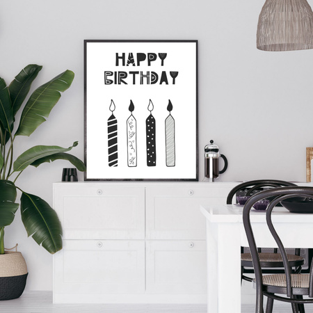 Birthday Poster Happy birthday 40X50 cm + silver frame