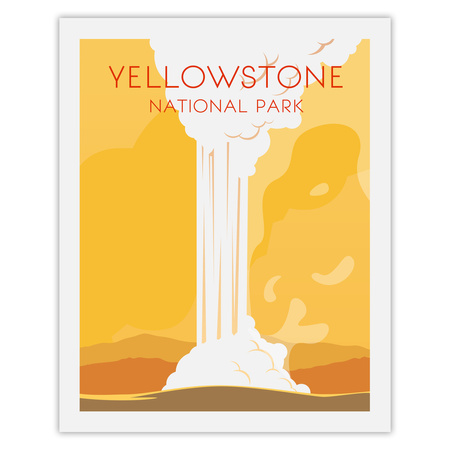 Yellowstone City poster 40X50 cm + gold frame