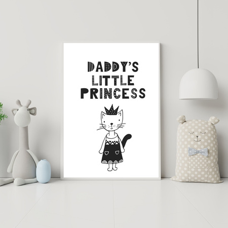 Children's poster Daddy's little princess 40X50 cm + green frame