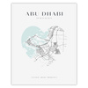Poster Abu Dhabi city map heart 40X50 cm + gold frame