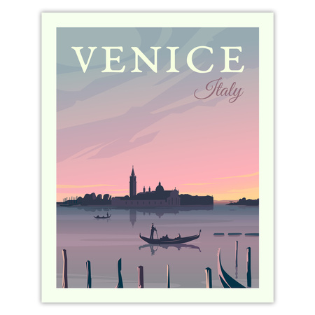 Poster of the City of Venice 40X50 cm + gold frame
