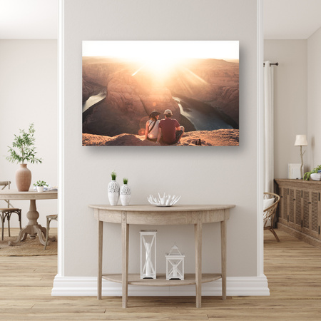 Canvas Print Grand Canyon Couple Sun River 90x60