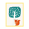 Children's Squirrel poster 30X40 cm + yellow frame