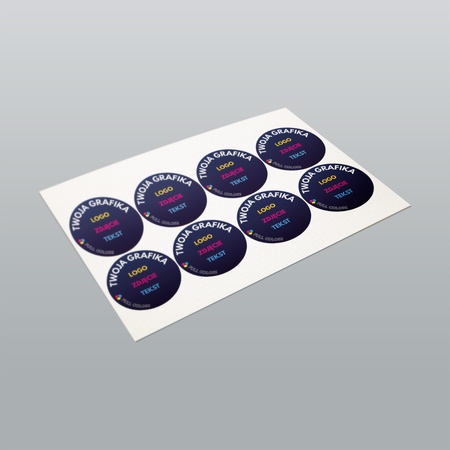 STICKERS with LOGO Square with print Waterproof Text Photo 70x70 mm