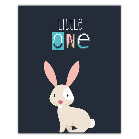 Children's poster Little One Bunny 40X50 cm + red frame