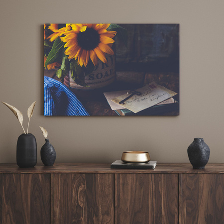 Canvas Print Botanical Sunflower Vintage 40x30 cm