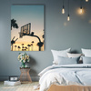 Canvas Print Youth Basketball Sunset 50X70