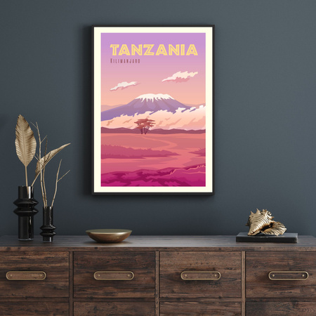 Poster Country of Tanzania 40X50 cm + gold frame