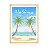 Maldives countries poster 40X50 cm + gold frame