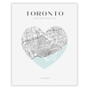 Poster Toronto city map heart 40X50 cm + gold frame
