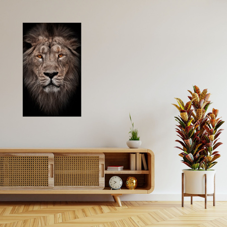 Canvas Print Lion Face Red Eyes Wild 80x120 cm