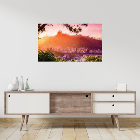 Canvas Print Old Photography City Sunset 100x80 cm