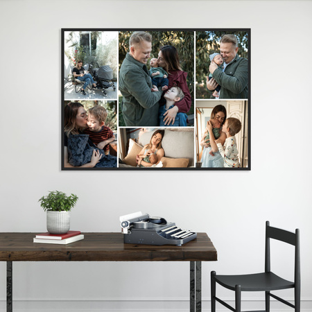 Your photo as a poster 29,7x21 cm + black photo frame