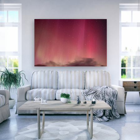 Canvas Print Space Northern Lights Red Sky 90x60