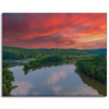 Canvas Print Pink Sky Sun River Nature 100x80 cm