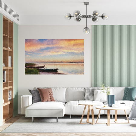 Picture on canvas Oil Painting Boats on the Shore 100x80 cm