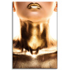 Canvas Print Woman Golden Neck and Lips Art 80x120 cm