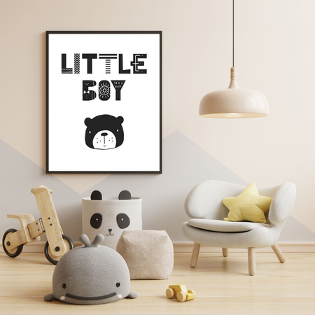 Children's poster Little boy 40X50 cm + gold frame