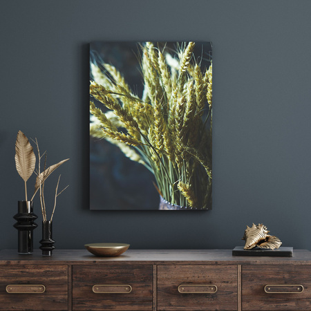 Canvas Print Botany Wheat ears in a vase 30x40 cm