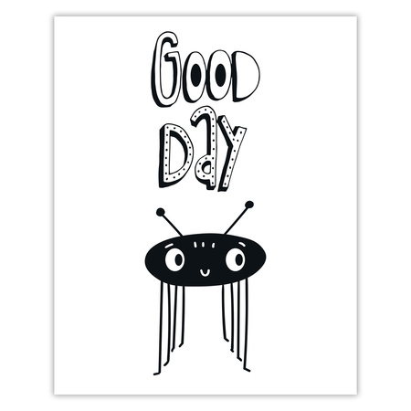 Children's poster Good day_3 40X50 cm + gold frame