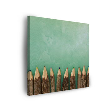 Canvas Print Colored Crayons 90x90