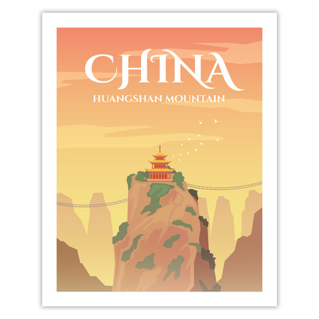 Poster Country of China 40X50 cm + gold frame