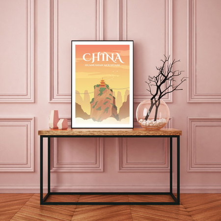 Poster Country of China 40X50 cm + gold frame