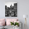 Canvas Print Architecture Bicycle against the background of the city 30x40 cm