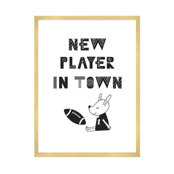 Children's poster New player in town 40X50 cm + gold frame