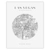 Poster Las Vegas city map circle 40X50 cm + gold frame