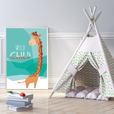 Children's poster Wild child Giraffe 24X30 cm + black frame