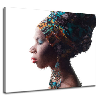 Canvas Print Black Posing Woman Face 100x80 cm