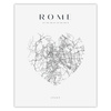 Poster Rome city map heart 40X50 cm + gold frame