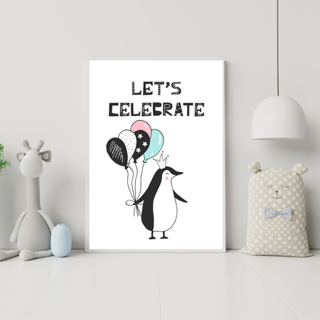 Let's celebrate Birthday Poster 40X50 cm + silver frame