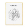 Poster Rome city map circle 40X50 cm + gold frame