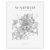 Poster Madrid city map square 40X50 cm + gold frame