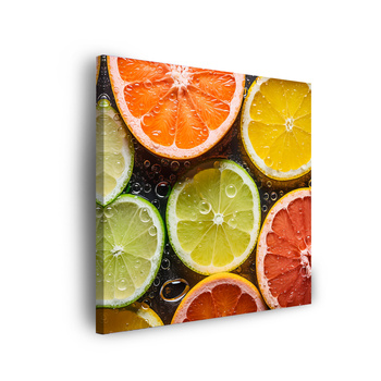 Canvas Print Citrus Freshness Lime Grapefruit Lemon 90x90