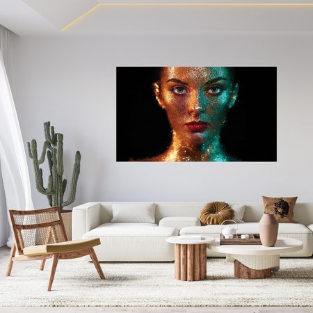 Canvas Print Black Woman's Face Red Lips 100x80 cm