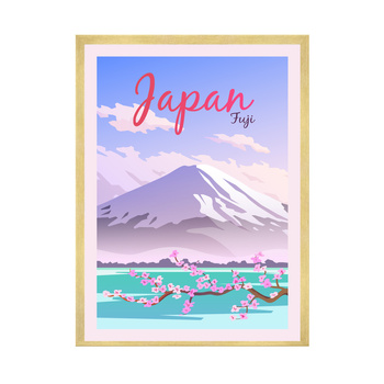 Poster Country of Japan 40X50 cm + gold frame