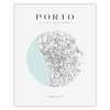 Poster Porto city map circle 40X50 cm + gold frame