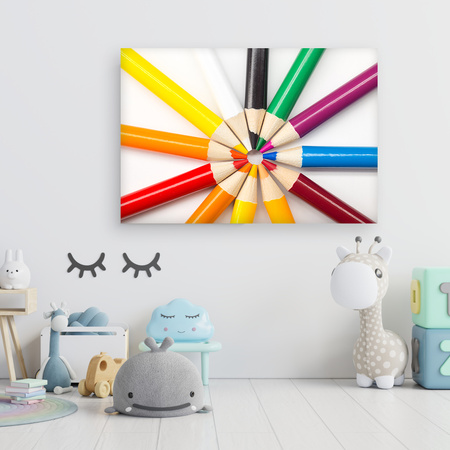 Canvas Print Colored Pencils Circle of Colorful Imagination 90x60