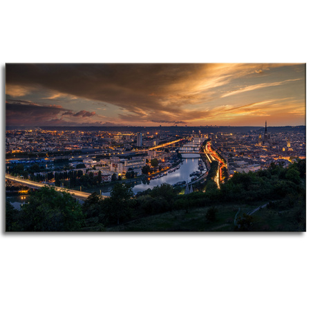 Canvas Print Architecture Rouen in the evening 120X60 cm