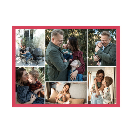 Your photo as a poster 29,7x21 cm + pink photo frame